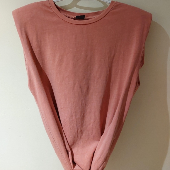 Coral Peach Padded Muscle Tee - Picture 4 of 6
